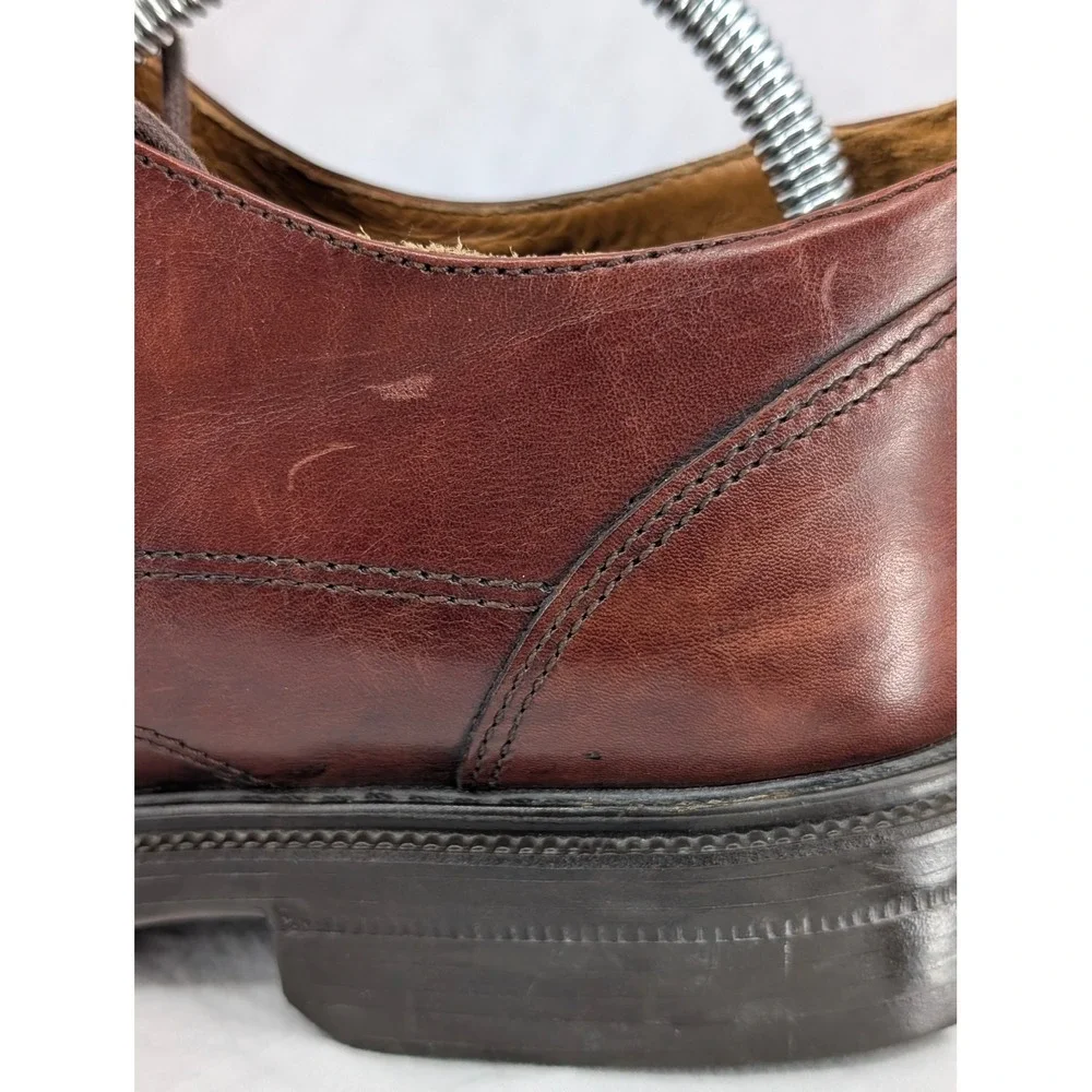 Bacco‎ Bucci Mondial Mens Brown Leather Cap Toe Derby Oxford Shoes Italy Sz 9.5